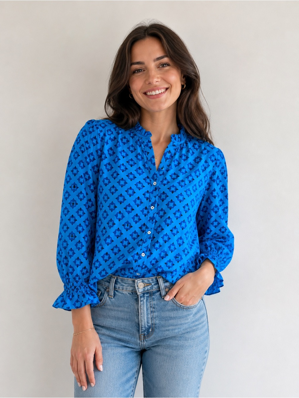 Tuckernuck Ro’s Garden Blue Blouse